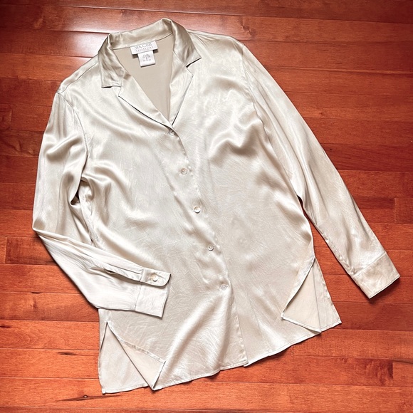 SILK CLUB pure silk top shirt M - Picture 5 of 9